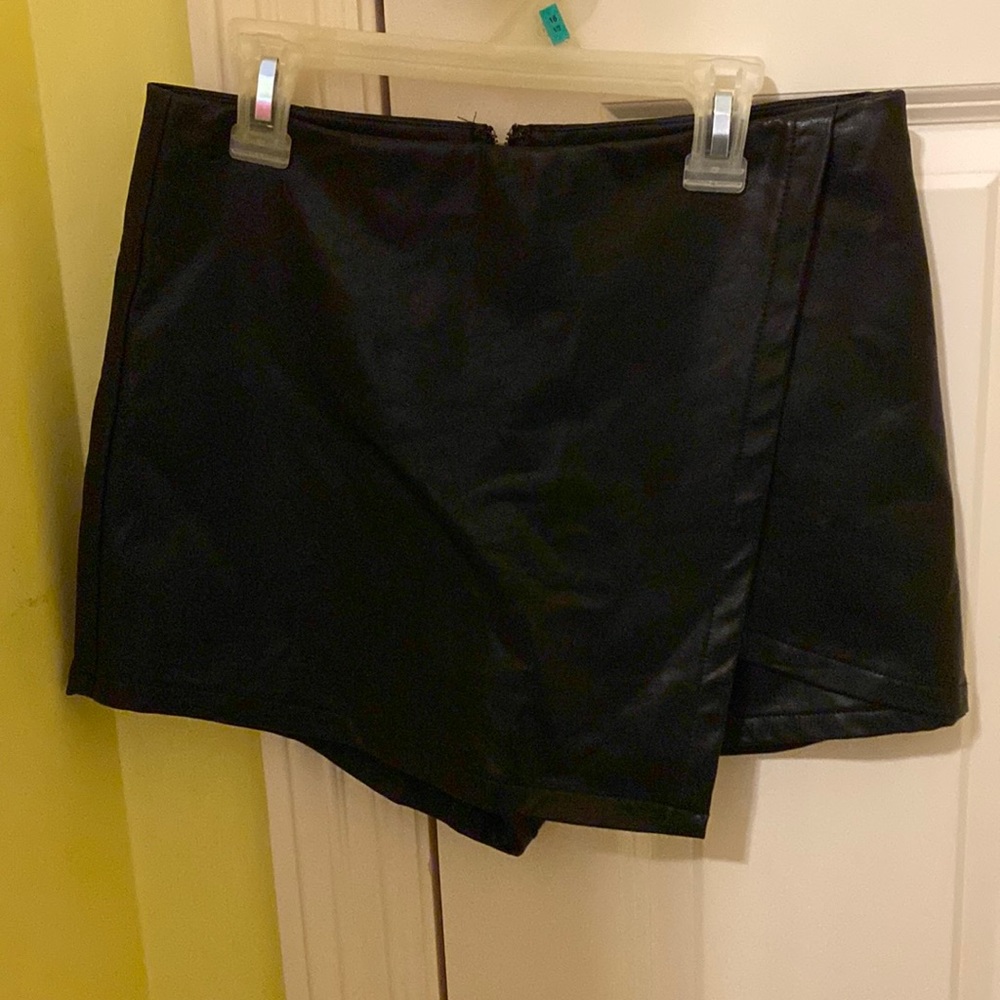 Black Leather Skort